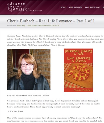 Cherie Talks Internet Dating and Real Life Romance