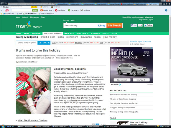 Quoted in MSN Money Article