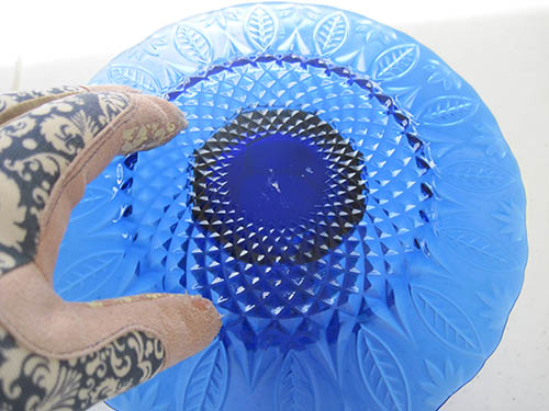 Blue Glass Sculpture Solar Light Set