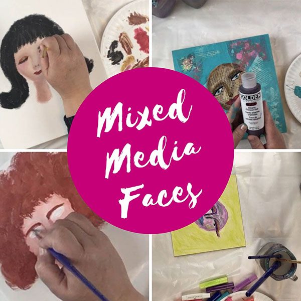 Mixed Media Faces (Online Courses)