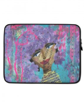 Purple Flowers in Her Hair Laptop Sleeve