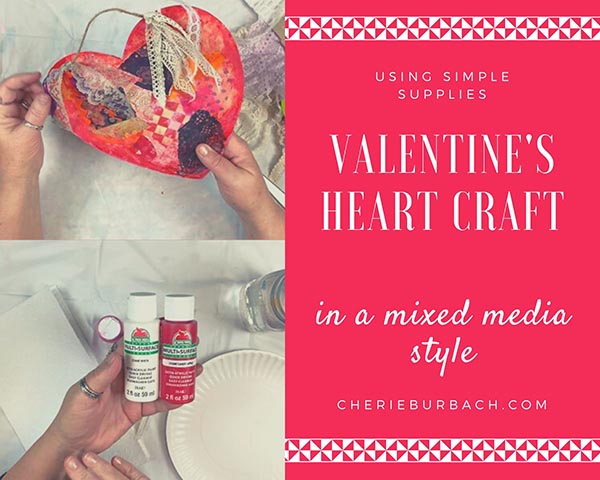 Valentine’s Day Heart in a Mixed Media Style Outline