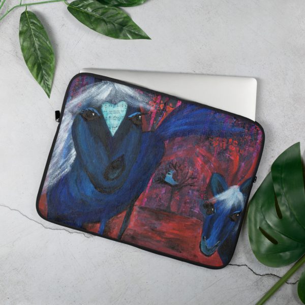 Blue Horses Laptop Sleeve - Image 2