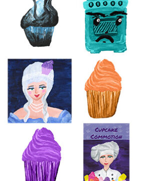 Cupcake Commotion Stickers (With Artwork from the Card Game)