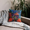 Purple Butterfly Orange Flower Pillow