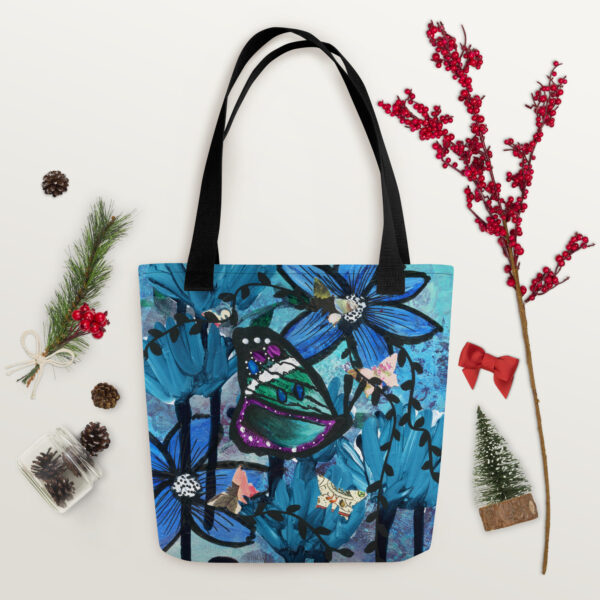 Green and Blue Butterfly Tote