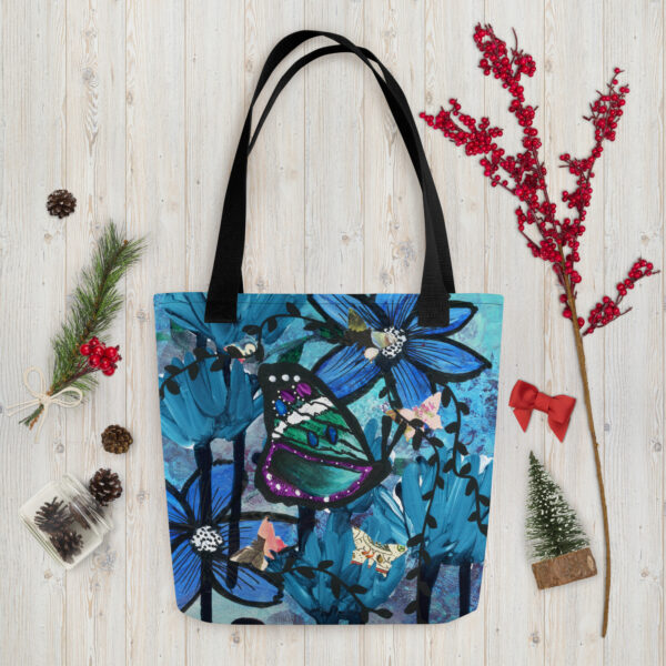 Green and Blue Butterfly Tote - Image 2