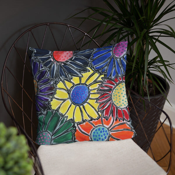 Rainbow Sunflowers Pillow - Image 4