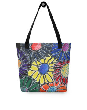 Rainbow Sunflowers Tote Bag