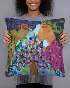 Two Angels in the Garden Pillow