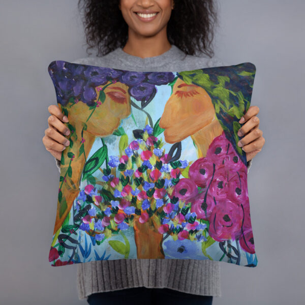 Two Angels in the Garden Pillow